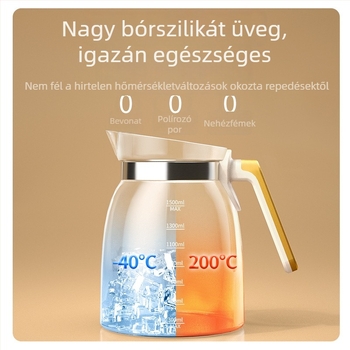 Üveg Health Pot, multifunkcionális otthoni tea készítő, kompakt irodai teáskanna digitális termosztáttal, vízforralásra és virágteára