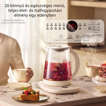 Zemkon egészséges teáskanna – boroszilikát üvegtest, többfunkciós állandó hőmérséklet, érintéses vezérlés, 800W, 220V