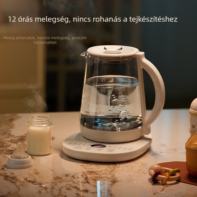Zemkon egészséges teáskanna – boroszilikát üvegtest, többfunkciós állandó hőmérséklet, érintéses vezérlés, 800W, 220V