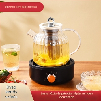 Egészségbarát teáskanna digitális termosztáttal, üvegtesttel, 1–1.5 L, 220 V, 500–1000 W (CQJ-01)