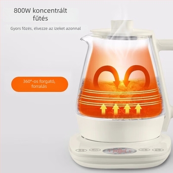 Supor Health Pot 1,5 L elektromos teáskanna egészséghez, kettős szigetelés, digitális termosztát, mikroprocesszoros vezérlés, belső boroszilikát üvegből készült edény