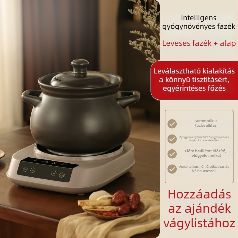 Kerámia testű főzetes edény, modell G3L, 3-4 L kapacitás, 220V, 500W, érintéses vezérlés