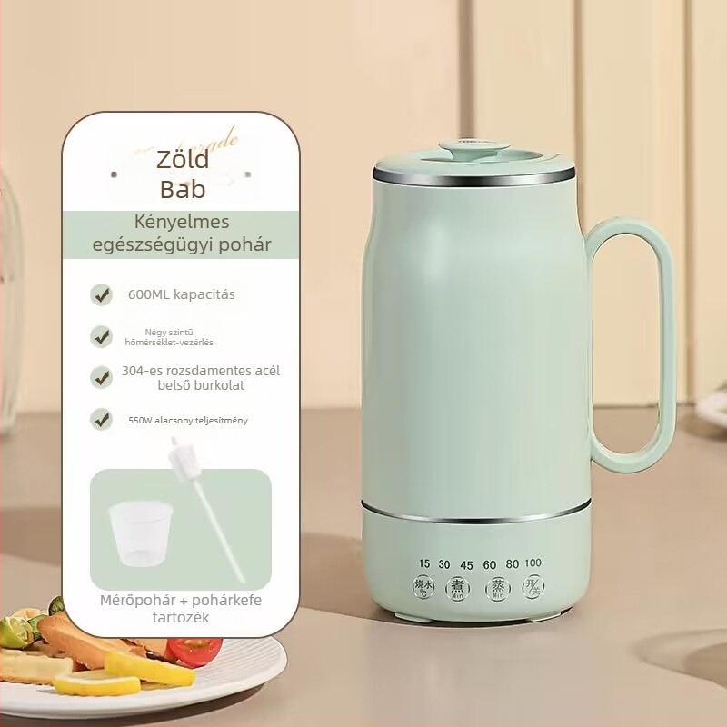 Health Pot, kompakt 1 L-es elektromos egészség-készülék érintéses vezérléssel, rozsdamentes acél test és belső rész, 550 W, 220 V, Jump termosztát (KSD)