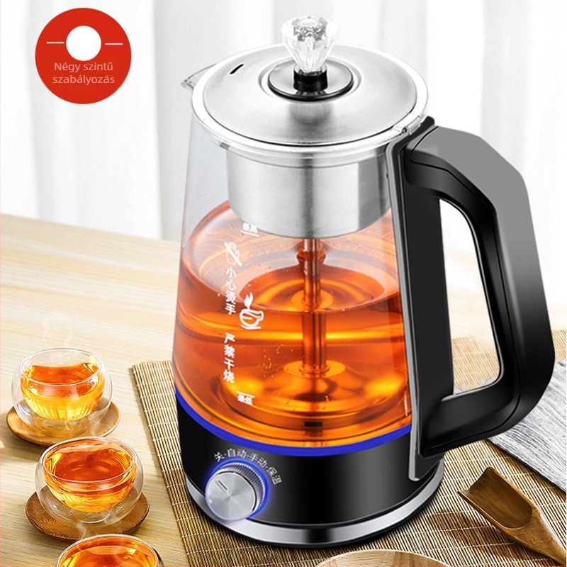 Elektronikus üveg teáskanna automata működéssel, modell A7A, kapacitás ≤1 L, 600 W, 220 V