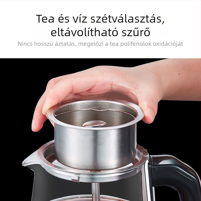 Elektronikus üveg teáskanna automata működéssel, modell A7A, kapacitás ≤1 L, 600 W, 220 V