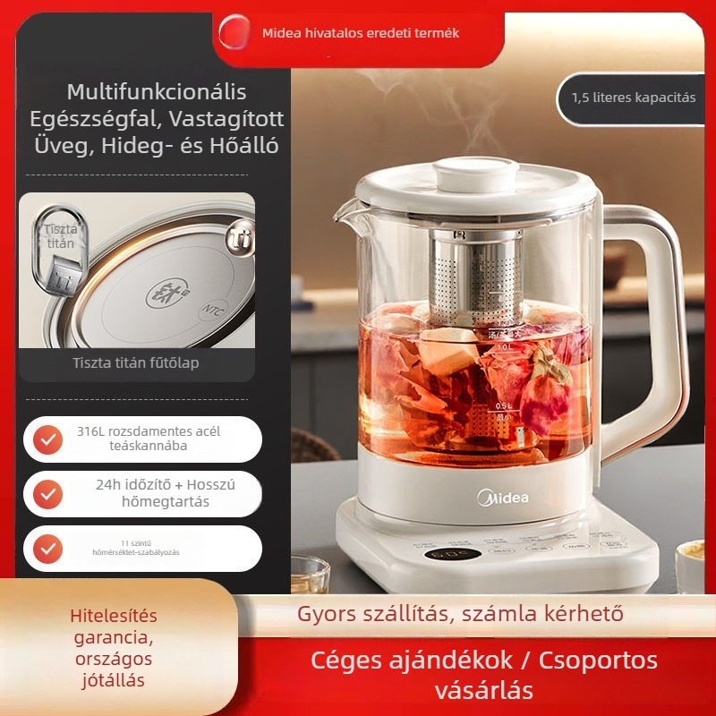 Health Pot Midea MK-YS18P305, 1L vagy kevesebb, 220V, 120W, belső tartály magas boroszilikát üvegből