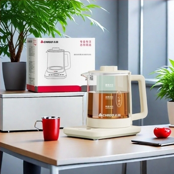 Egészség teáskanna üveges kivitelben, teljesen automata, digitális termosztáttal, 1,5–2 L, 220 V, 500–1000 W, modell YSH002, virágtea készítésére és főzethez