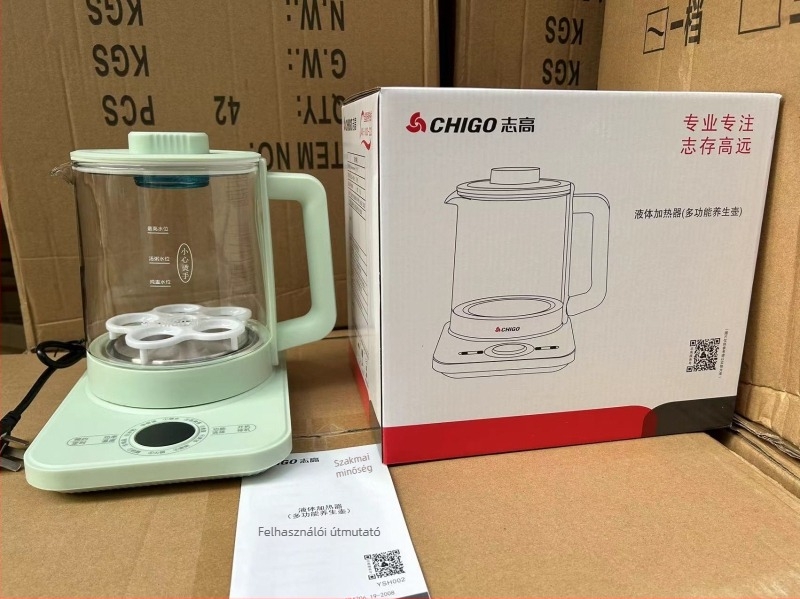 Egészség teáskanna üveges kivitelben, teljesen automata, digitális termosztáttal, 1,5–2 L, 220 V, 500–1000 W, modell YSH002, virágtea készítésére és főzethez