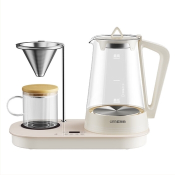 ORB-1925 egészséges teáskészlet 1-1.5 L kapacitással, test és belső edény boroszilikát üvegből, 220V, 500-1000W, érintéses vezérlés