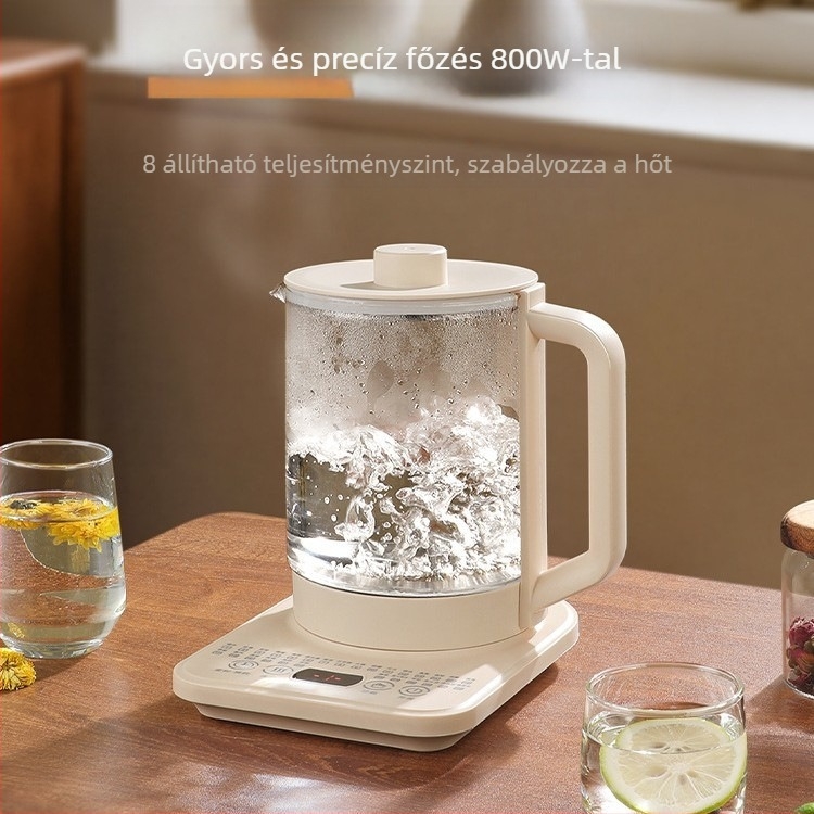 Health Pot J141 — 2–3 L kapacitás, 220V, 500–1000W, Magas boroszilikát üvegből készült test, 304 rozsdamentes acél burkolat