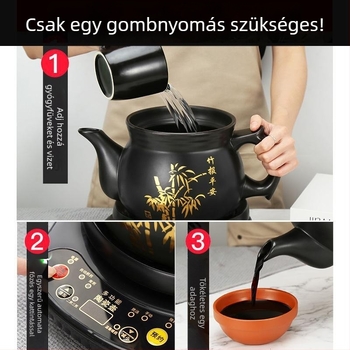 Elektrikus decoctáló edény kínai orvostudomány decoctálásához, HS146 modell, kapacitás 3.1–4 L, 220V, 500W, mikroprocesszoros vezérlés