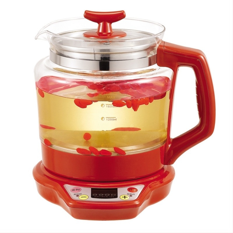 Magas boroszilikát üvegből készült egészségügyi főzőedény, 1,5–2 L kapacitás, 1000 W, 220 V, intelligens chip és hagyományos kínai gyógyászat decoctálása, modell DQ-801