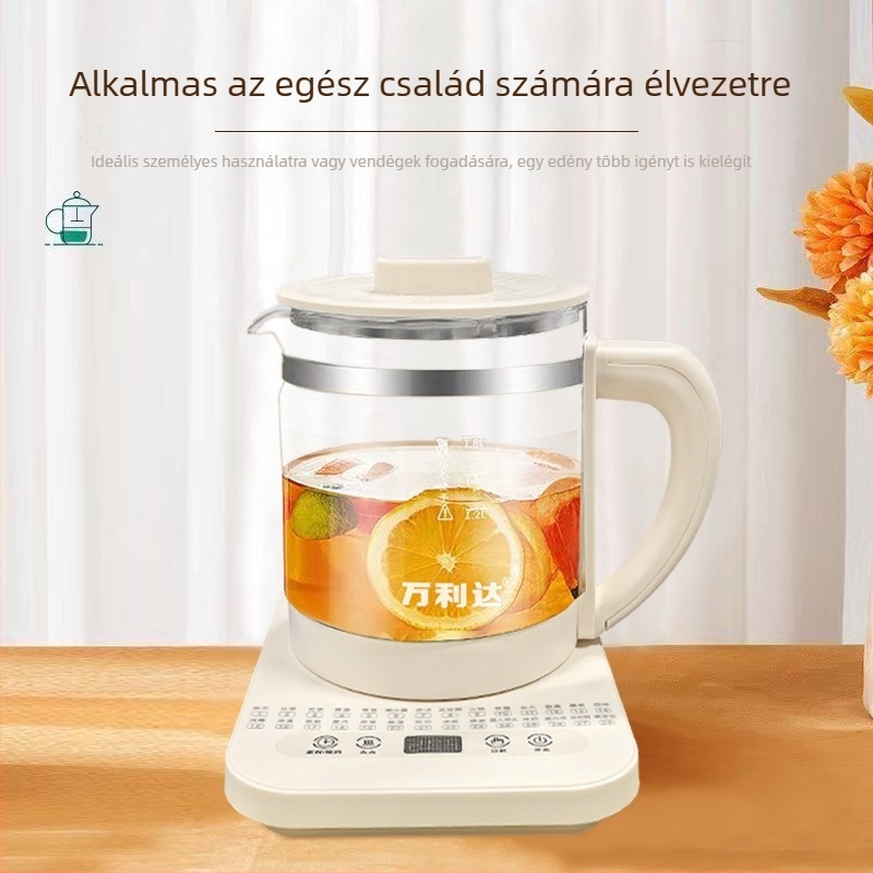 Irodai egészség-tea készítő boroszilikát üvegtesttel (Model Dxr18, 1,5–2 L, 220 V, 500–1000 W)