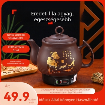 Teljesen automata elektromos dekoktor kínai gyógyászat számára, lila homok test, 4 L kapacitás, HLK-50 modell