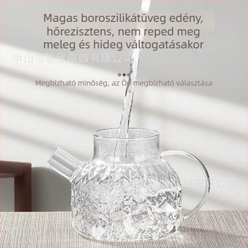 Magas boroszilikát üveg teáskanna, 1 L kapacitás, 800 W, 220 V, digitális termosztát, gombos vezérlés