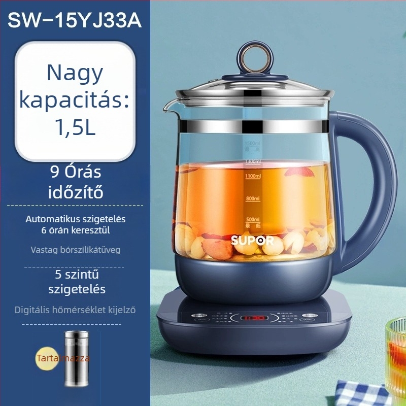 Supor Health Pot SW-15YJ33A, üvegből készült test, 1-1.5L kapacitás, 220V, 800W