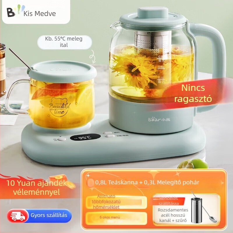 Bear Egészség teáskanna YSH-P08G7 állítható hőmérséklettel, kapacitás ≤1 L, 220V, 500–1000W