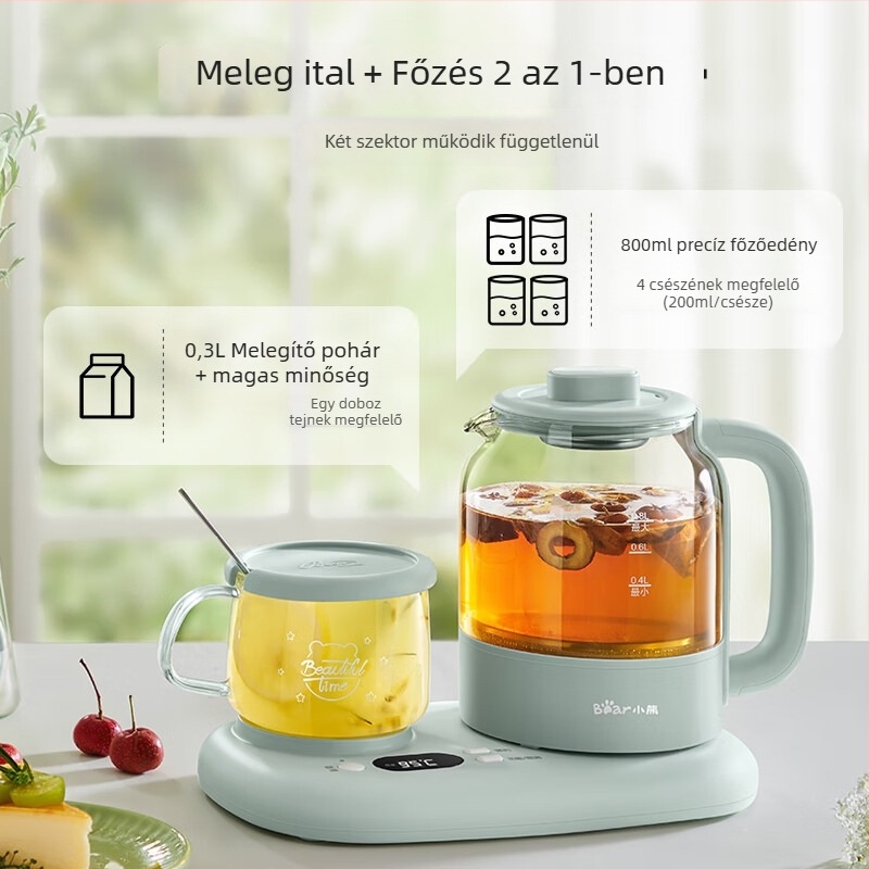 Bear Egészség teáskanna YSH-P08G7 állítható hőmérséklettel, kapacitás ≤1 L, 220V, 500–1000W