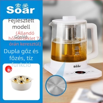 Soar Egészséges teáskanna: boroszilikát üveg test, kapacitás 1.5-2 L, mikroprocesszoros vezérlés digitális termosztáttal, automatikus működés, modell YS-801, 220V, 500-1000W