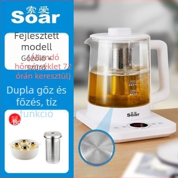 Soar Egészséges teáskanna: boroszilikát üveg test, kapacitás 1.5-2 L, mikroprocesszoros vezérlés digitális termosztáttal, automatikus működés, modell YS-801, 220V, 500-1000W