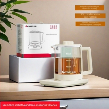 Zhigo YSH002 Health Pot – Többfunkciós elektromos teáskanna, üvegszerkezet, 1–1,5 L, 800W, 220V, elektronikus termosztát, érintéses vezérlés, kanna-emelés memóriája