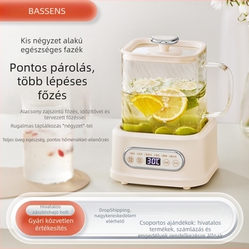 BASSENS BS-D1plus Üveges egészség-teáskannája, 1 L, Elektronikus termosztát, Mikroprocesszoros vezérlés, 220V, 500–1000W