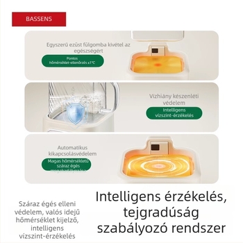 BASSENS BS-D1plus Üveges egészség-teáskannája, 1 L, Elektronikus termosztát, Mikroprocesszoros vezérlés, 220V, 500–1000W