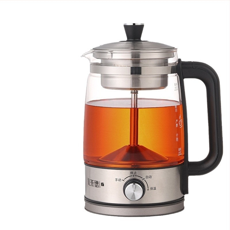 Automata teafőző készülék, 110V, üveg belső tartály, rozsdamentes ház, 1–1,5 l, 600 W, modell JY068