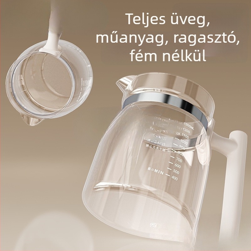 Egészséges teáskanna, modell My-2408a, 1,3 L kapacitás, kerámiás belső tartály, külső purple-sand anyag, teljesítmény 300–350 W
