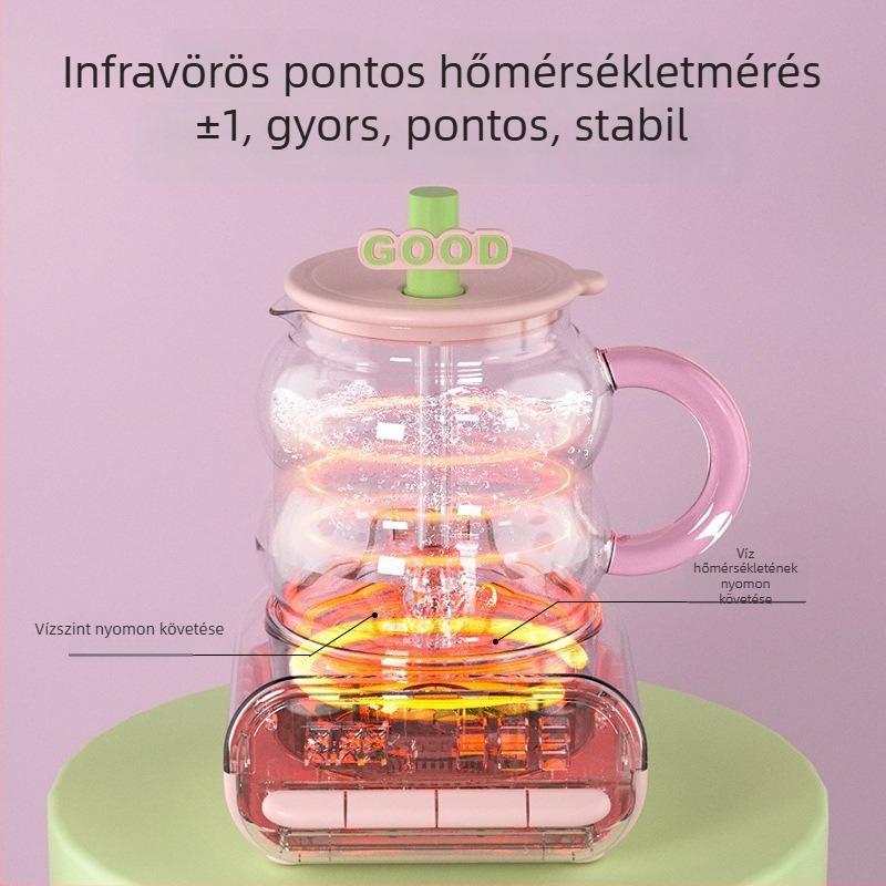 Health Pot, boroszilikát üveg test, 1 L, 220V, 500–1000W, Modell F2