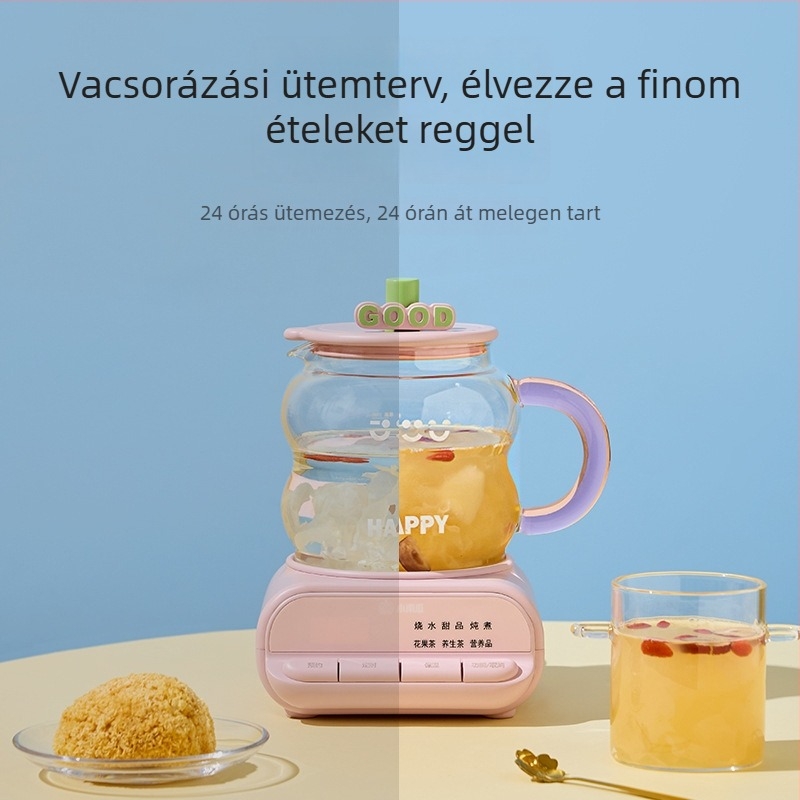 Health Pot, boroszilikát üveg test, 1 L, 220V, 500–1000W, Modell F2