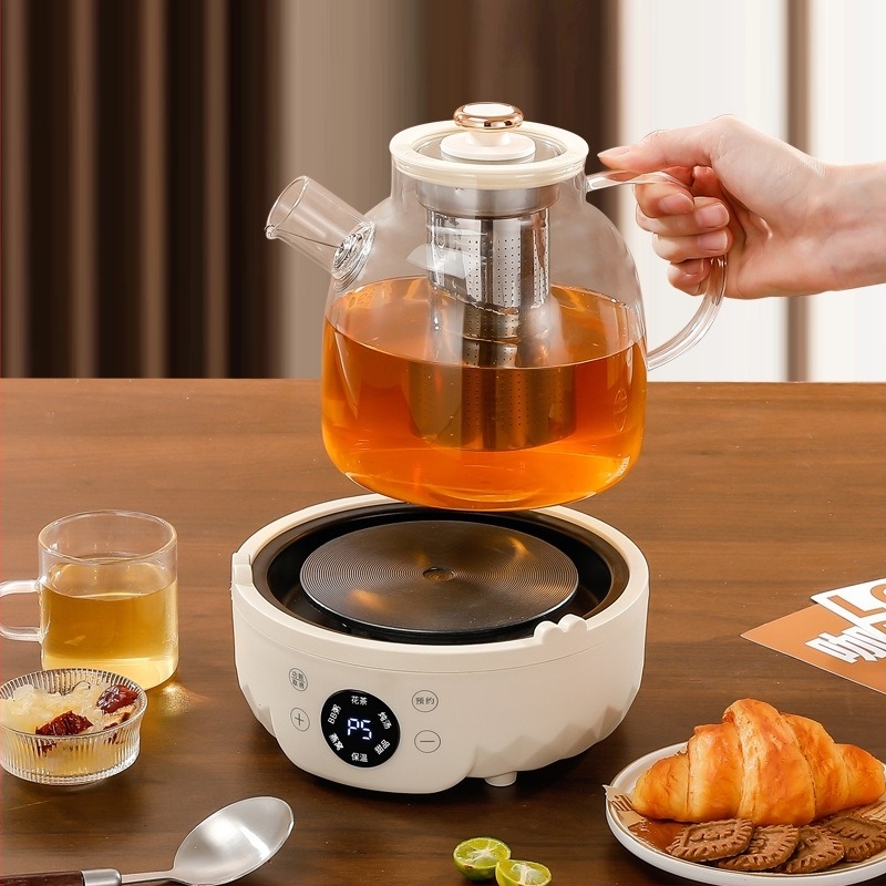 Egészséges teáskanna boroszilikát üvegből, kapacitás 1–1,5 L, 500 W, modell 7D01