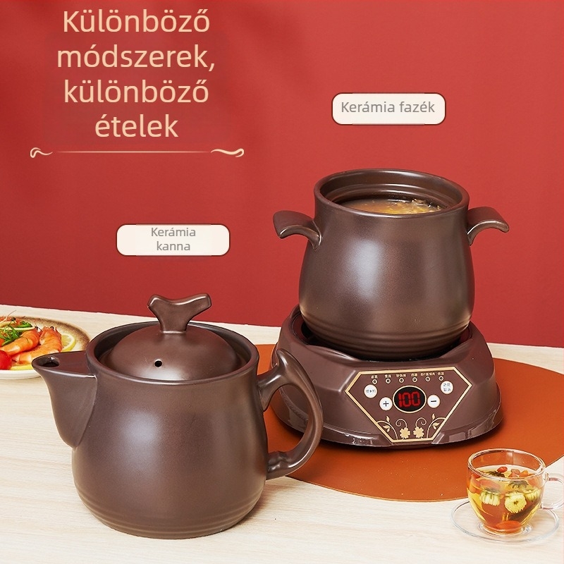 Kerámiás főzetkészítő fazék, 2L/2.5L/3L, 220V, 300-700W, Mikroprocesszoros vezérlés