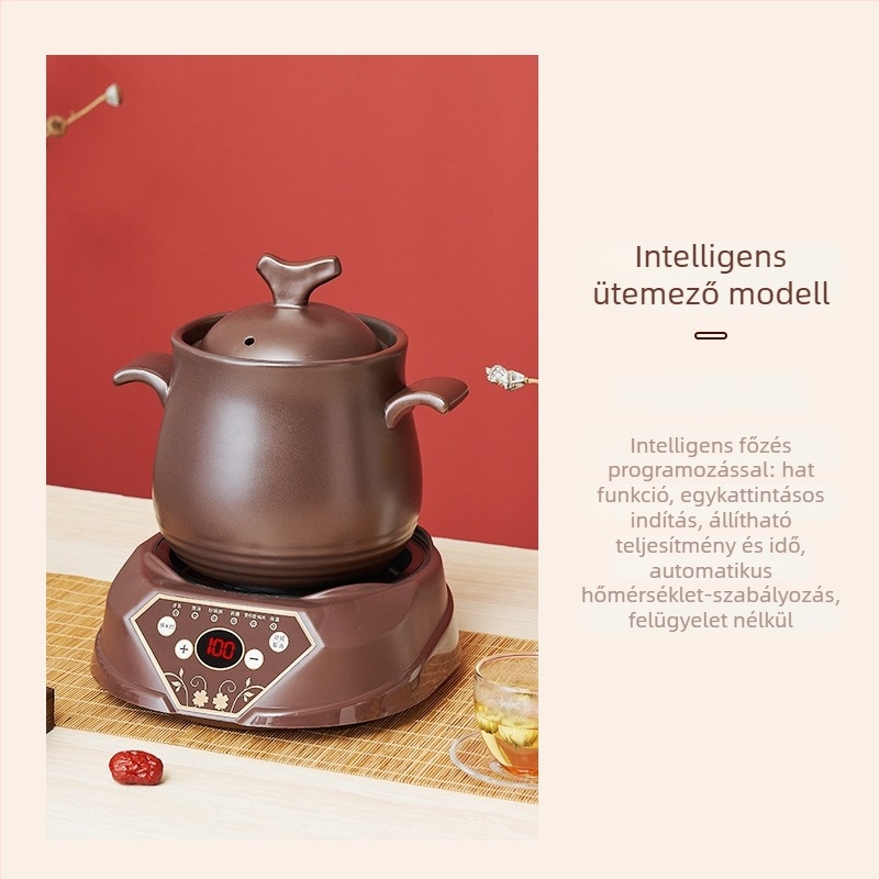 Kerámiás főzetkészítő fazék, 2L/2.5L/3L, 220V, 300-700W, Mikroprocesszoros vezérlés