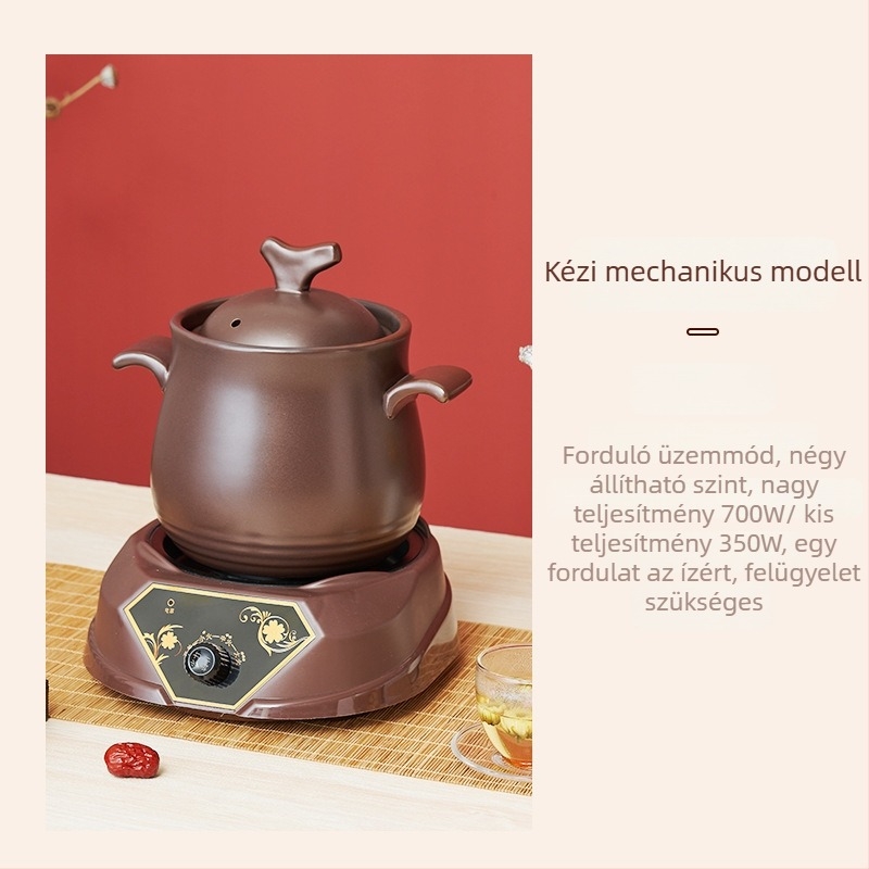 Kerámiás főzetkészítő fazék, 2L/2.5L/3L, 220V, 300-700W, Mikroprocesszoros vezérlés