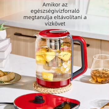 Hidrogénben gazdag vízforraló, modell Cuko-e020, 1,8 L, 800 W, 220 V, boroszilikát üvegből készült test