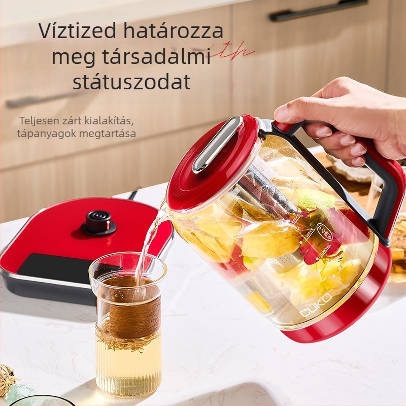 Hidrogénben gazdag vízforraló, modell Cuko-e020, 1,8 L, 800 W, 220 V, boroszilikát üvegből készült test