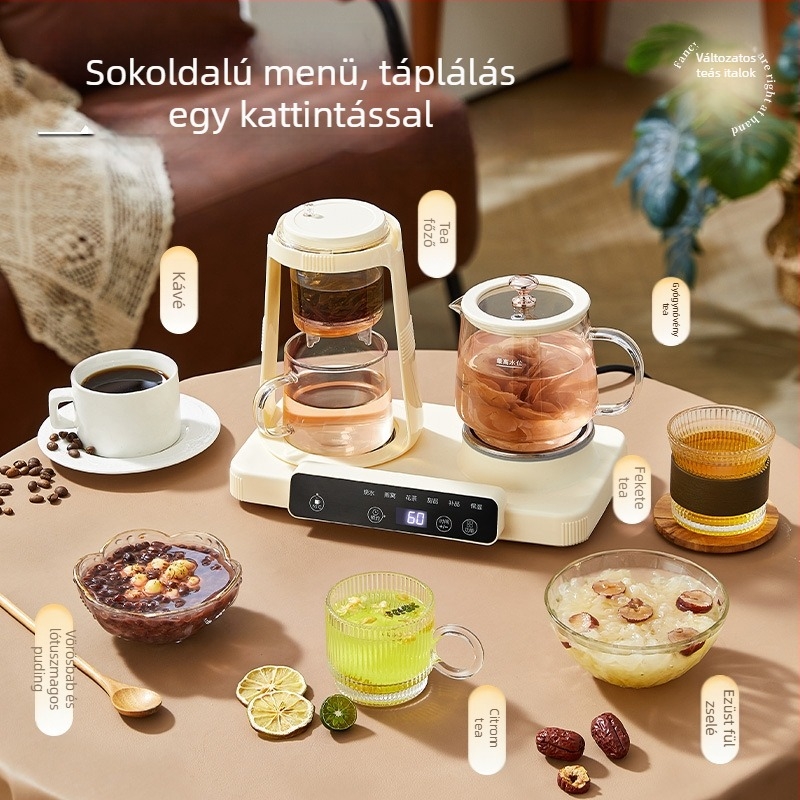 Egészség teáskanna boroszilikát üveggel, érintéses vezérlés, digitális termosztát, 220V, 300–350W (modell Ww-b32)