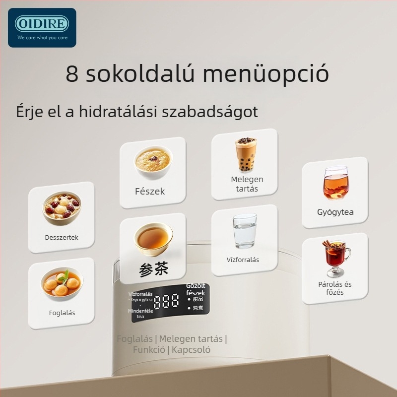 OIDIRE Üvegből készült egészségpot, mini elektromos főzőedény egy személyre, állandó hőmérséklet