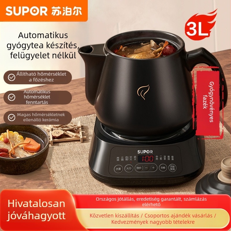Supor főzetkészítő edény – kerámia egészségügyi edény, 2–3 L, 220 V, 280 W, modell SW-30Y09