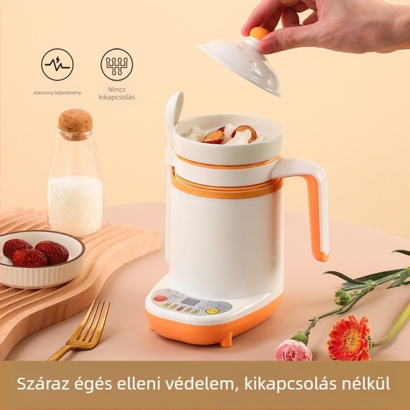 Mini irodai zabkása pohár elektromos fűtéssel, teljesen automata, multifunkcionális melegen tartó termosz