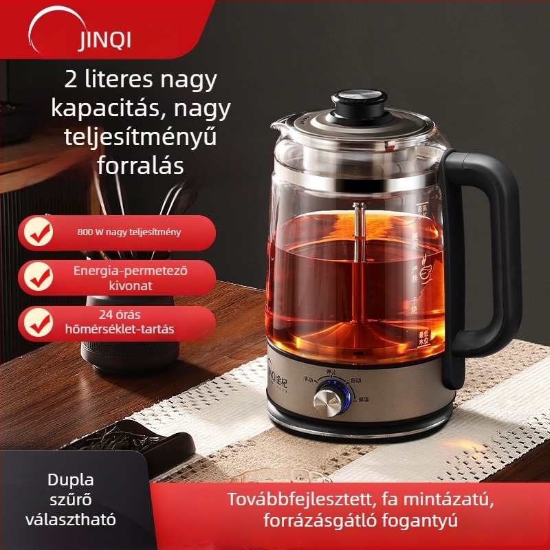 2,0 L Golden Goji teáskészítő, magas hőmérsékletű gőzpermettel fekete- és fehér teához – egészséges teáskanna