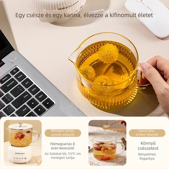 Royalstar üveg tea-kancsó egészséges tea készítéséhez, állandó hőmérséklettel, multifunkcionális elektromos teáskanna otthonra és irodába, virágtea-készítő, mini