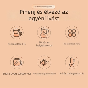 Bear egészség kanna, boroszilikát üveg, 360W, 220V, digitális termosztát, érintéses vezérlés