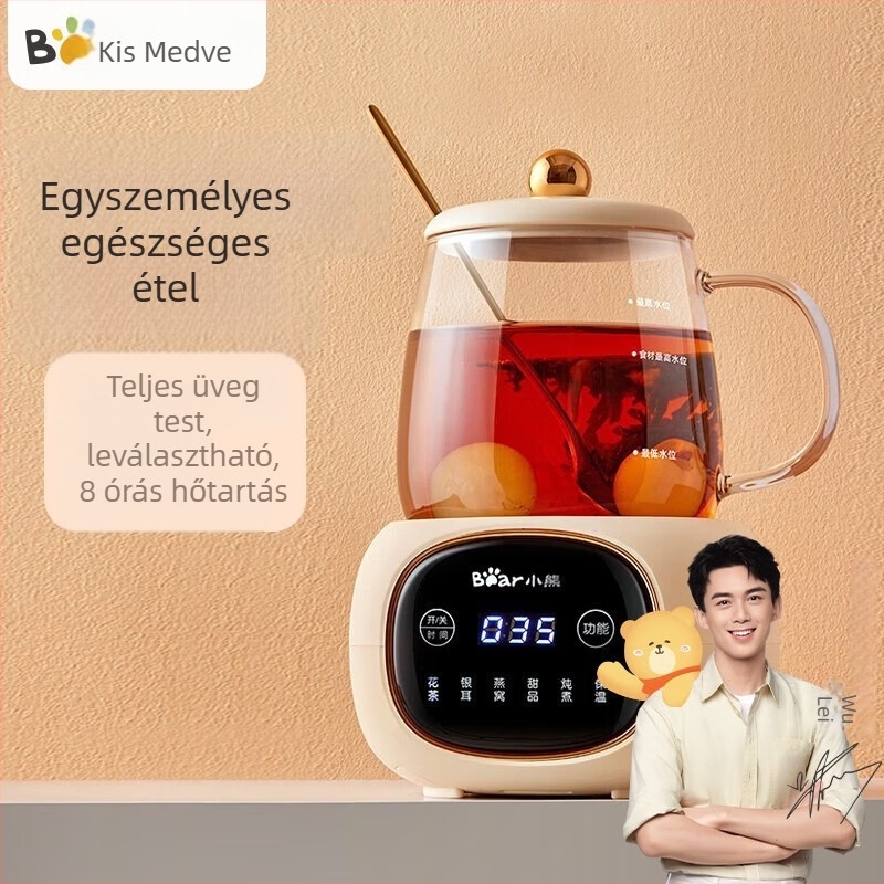 Bear egészség kanna, boroszilikát üveg, 360W, 220V, digitális termosztát, érintéses vezérlés