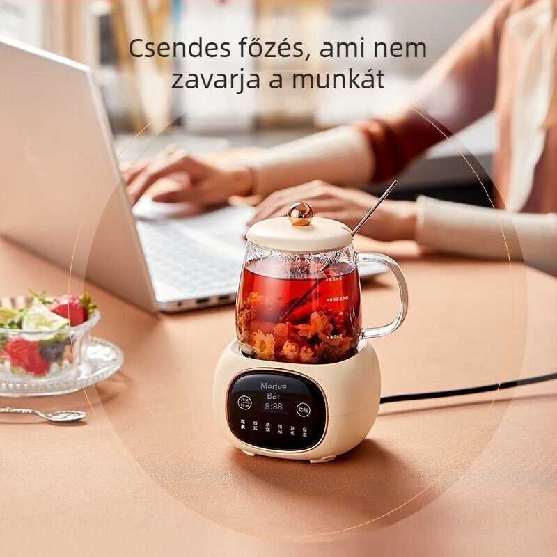 Bear egészség kanna, boroszilikát üveg, 360W, 220V, digitális termosztát, érintéses vezérlés
