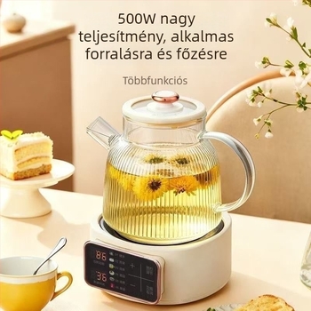 Levehető egészség teáskanna üvegtesttel, 1,5 L, 220 V, 500 W, mikroprocesszoros vezérlés és növényi decoct funkció