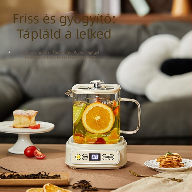 Tea főző kanna - magas hőálló üvegből készült test, kapacitás legfeljebb 1 L, 220V, 360W, kínai gyógyászati főzet funkció