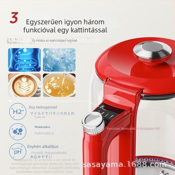 LATUNA Jhr-sh1801 otthoni teáskanna magas boroszilikát üvegből, 1.5-2 L, 220 V, 500-1000 W, állandó hőmérséklet