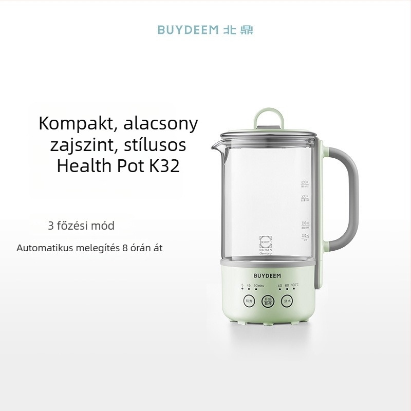 Beiding K32 Egészségtea kanna, üvegből készült testtel, 1L, 220V, 400W